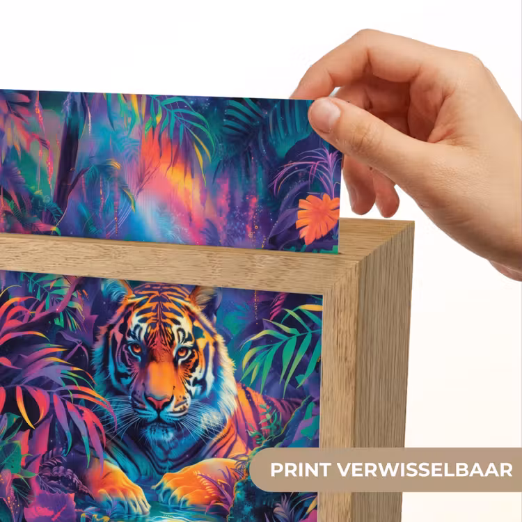 Tijger - Dier - Jungle - Kleurrijk Light Box met kabel (Kinderlampje) klein -USP_websiteprintNL