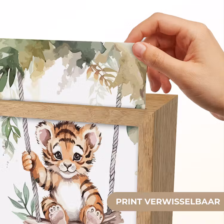 Tijger - Dier - Kinderen - Jungle Light Box met kabel (Kinderlampje) klein -USP_websiteprintNL