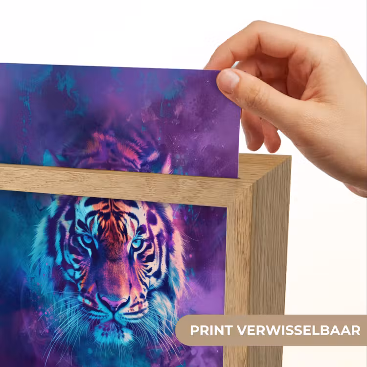 Tijger - Kleurrijk - Rook - Dieren Light Box met kabel (Kinderlampje) klein -USP_websiteprintNL