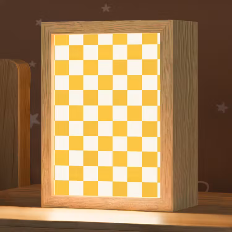 Traditioneel - Patroon - Geel Light Box met kabel (Kinderlampje) klein 904 -zzz_3d_website