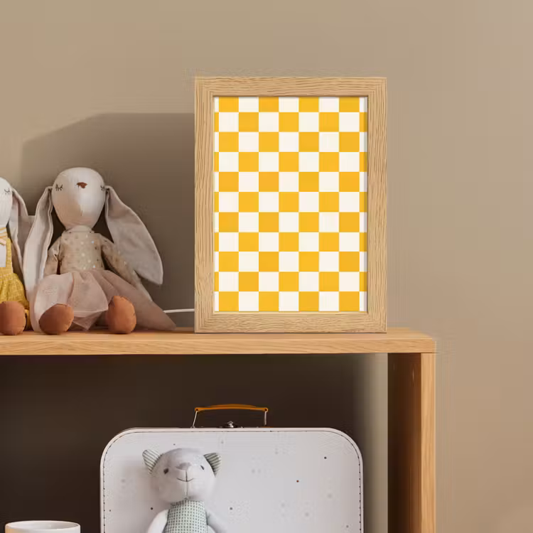 Traditioneel - Patroon - Geel Light Box met kabel (Kinderlampje) klein 904 -sfeer2_kind