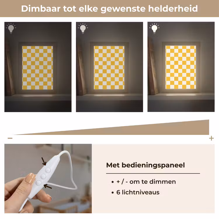 Traditioneel - Patroon - Geel Light Box met kabel (Kinderlampje) klein 904 -USP_dimbaarNL