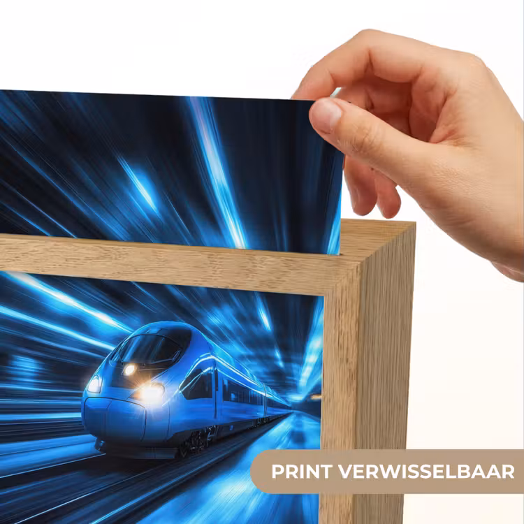 Trein - Blauw - Neon Light Box met kabel (Kinderlampje) klein -USP_websiteprintNL