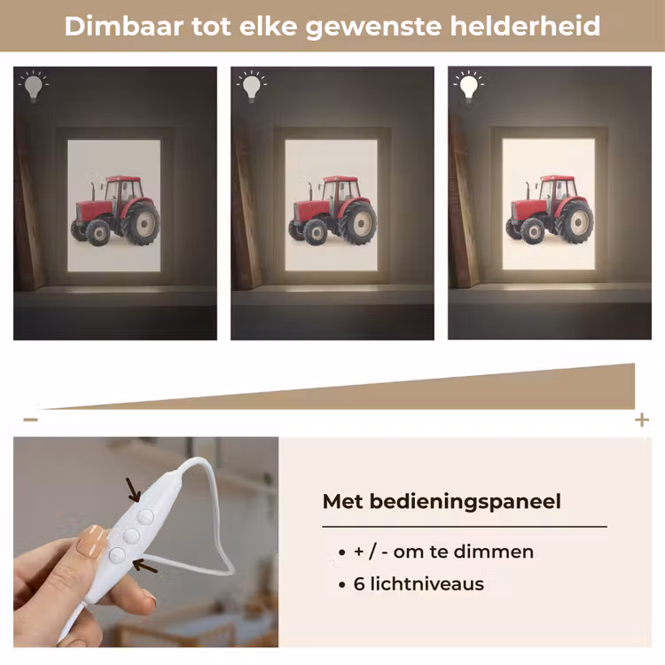 Trekker - Minimalistisch - Illustratie - Rood Light Box met kabel (Kinderlampje) klein -USP_dimbaarNL