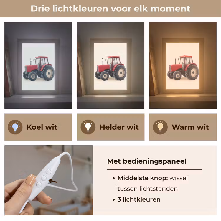 Trekker - Minimalistisch - Illustratie - Rood Light Box met kabel (Kinderlampje) klein -USP_lichtkleurNL
