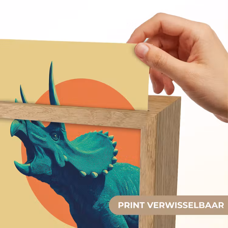Triceratops - Cirkel - Oranje - Hoorns Light Box met kabel (Kinderlampje) klein -USP_websiteprintNL