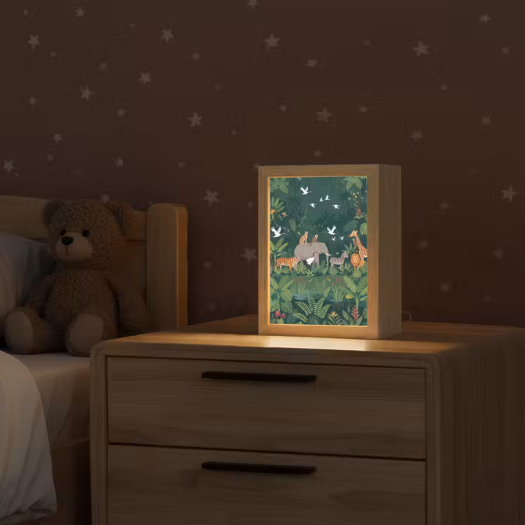 Tropisch - Jungle -  Groen Light Box met kabel (Kinderlampje) klein -sfeer1_kind