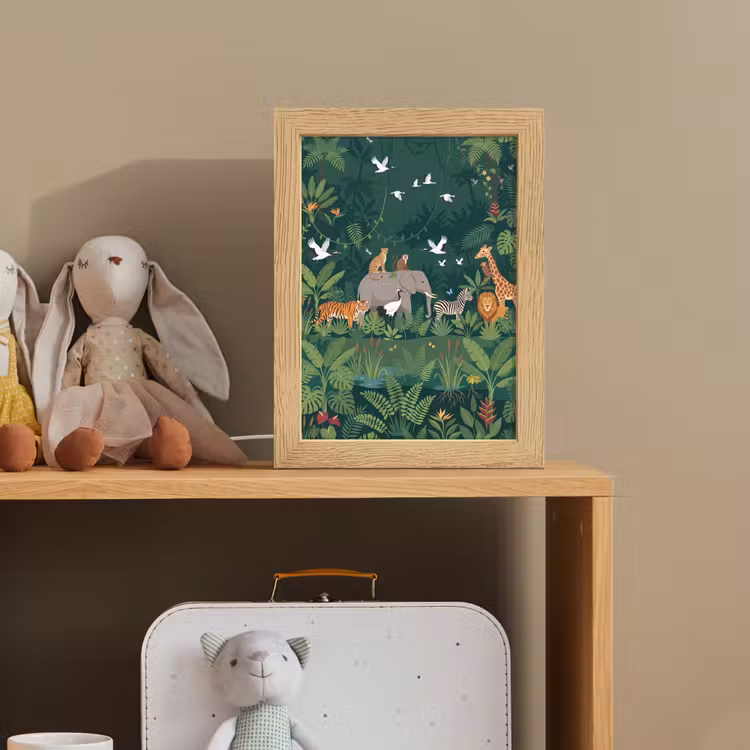 Tropisch - Jungle -  Groen Light Box met kabel (Kinderlampje) klein -sfeer2_kind