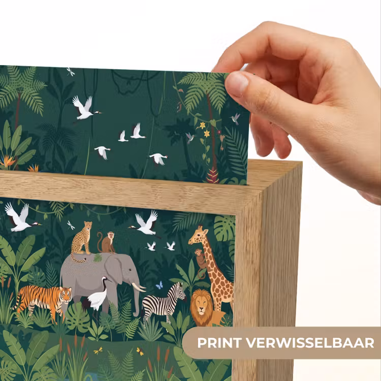 Tropisch - Jungle -  Groen Light Box met kabel (Kinderlampje) klein -USP_websiteprintNL