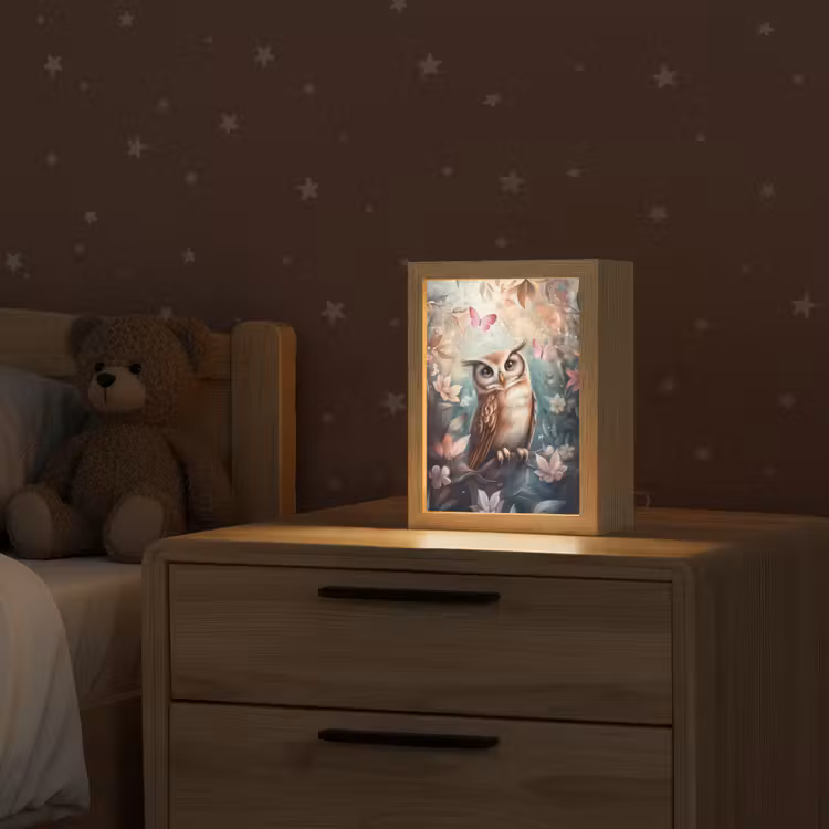 Uil - Bos - Bloemen - Vlinders Light Box met kabel klein -sfeer1_kind