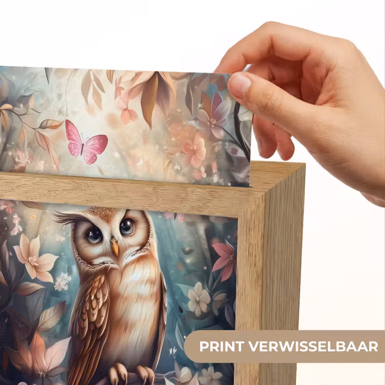 Uil - Bos - Bloemen - Vlinders Light Box met kabel (Kinderlampje) klein -USP_websiteprintNL