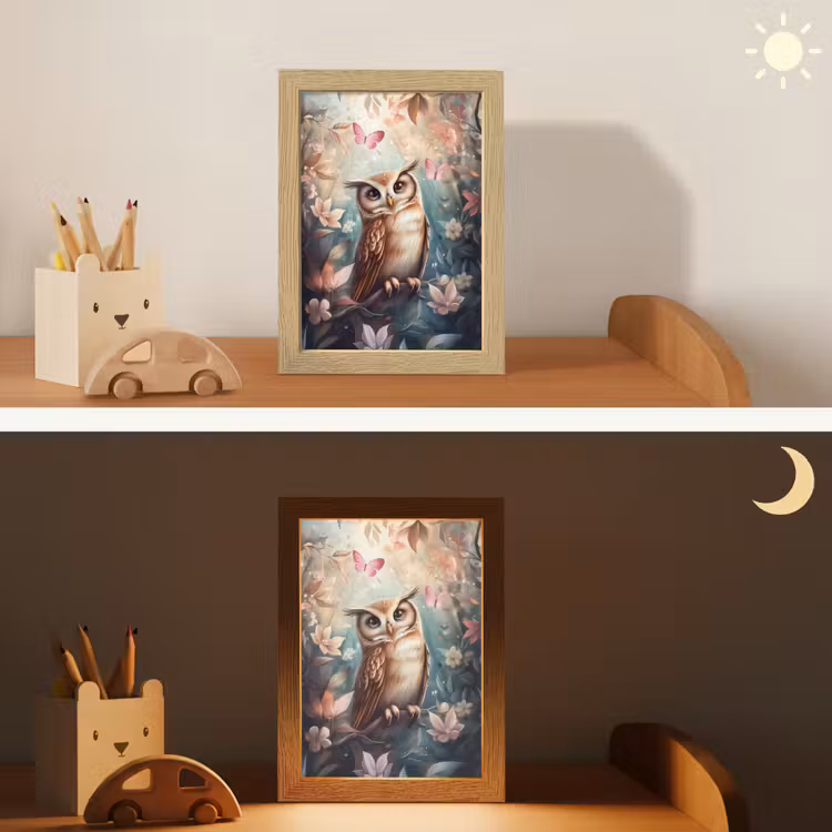 Uil - Bos - Bloemen - Vlinders Light Box met kabel klein -sfeer3_kind