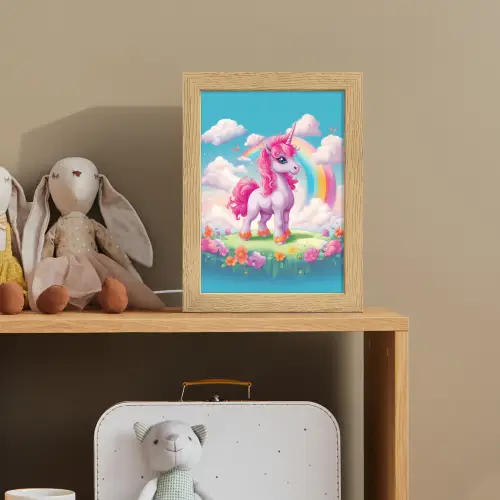 Unicorn - Meisjes - Bloemen - Regenboog - Eenhoorn Light Box met kabel klein -sfeer2_kind
