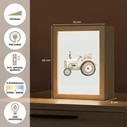 Vintage - Tractor - Pastel Light Box met kabel klein -USP_NL