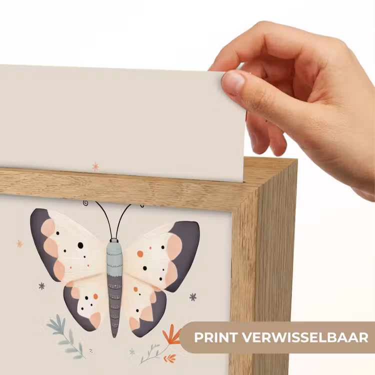 Vlinder - Minimalistisch - Pastel Light Box met kabel (Kinderlampje) klein -USP_websiteprintNL