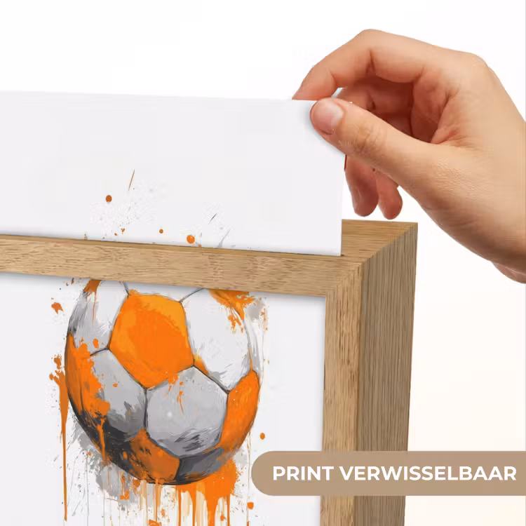 Voetbal - Abstract - Oranje - Verfspatten Light Box met kabel (Kinderlampje) klein -USP_websiteprintNL