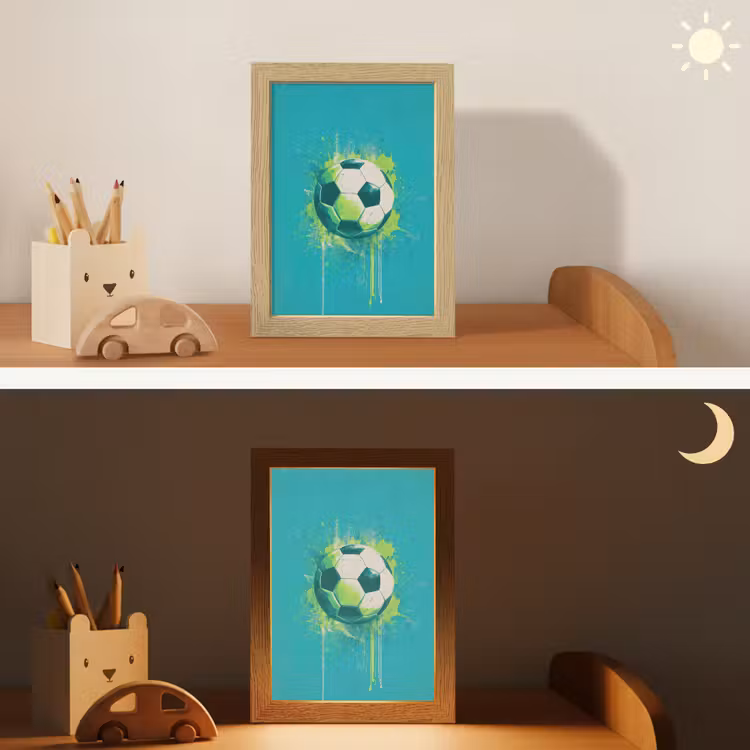 Voetbal - Abstract - Verfspatten - Groen Light Box met kabel klein -sfeer3_kind
