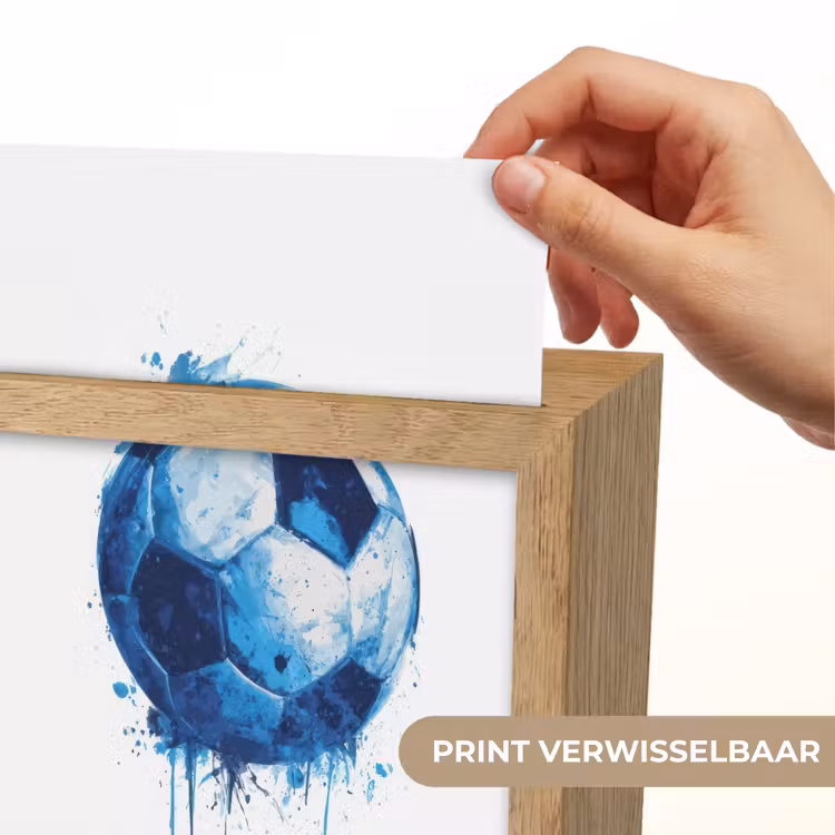 Voetbal - Blauw - Inkt - Spatten Light Box met kabel (Kinderlampje) klein -USP_websiteprintNL