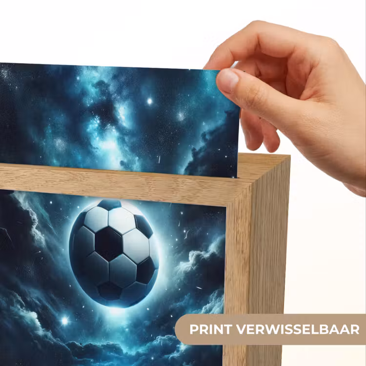 Voetbal - Galaxy - Ruimte - Sport - Blauw Light Box met kabel (Kinderlampje) klein -USP_websiteprintNL