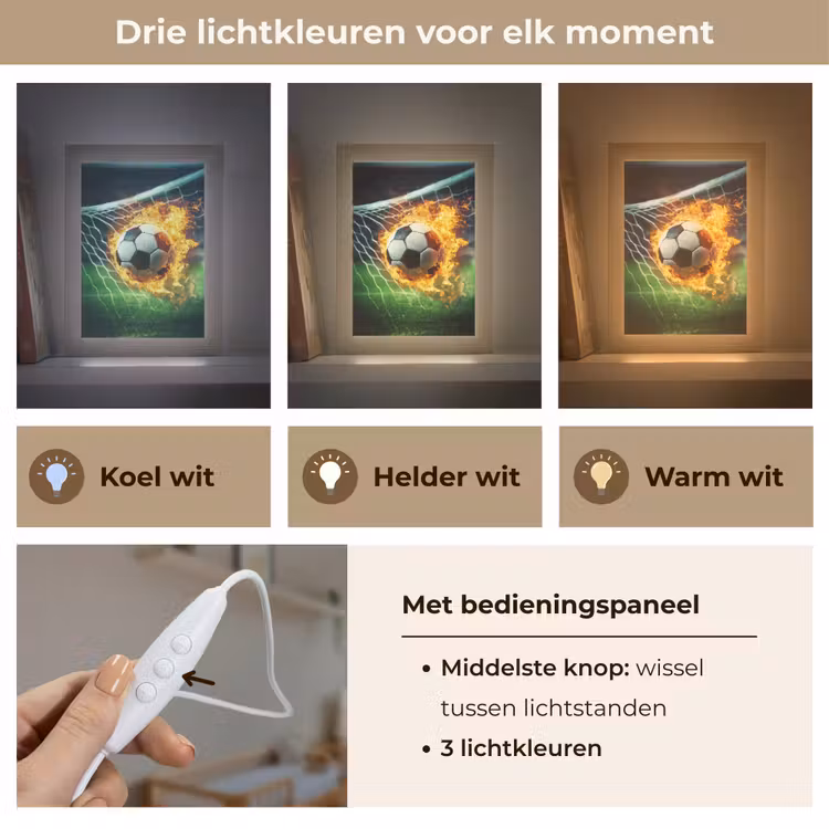 Voetbal - Goal - Doelnet - Vuur Light Box met kabel klein -USP_lichtkleurNL