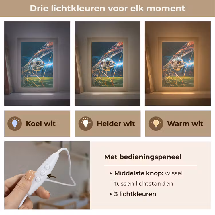 Voetbal - Goal - Sport - Jongens Light Box met kabel klein -USP_lichtkleurNL