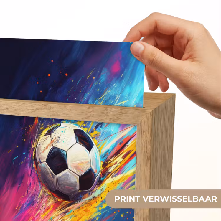 Voetbal - Kleurrijk - Abstract - Penseelstreken Light Box met kabel (Kinderlampje) klein -USP_websiteprintNL