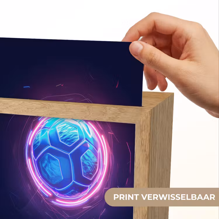 Voetbal - Sport - Blauw - Paars Light Box met kabel (Kinderlampje) klein -USP_websiteprintNL
