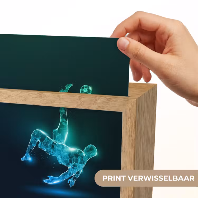 Voetbal - Voetballer - Jongen - Zwart Light Box met kabel (Kinderlampje) klein -USP_websiteprintNL