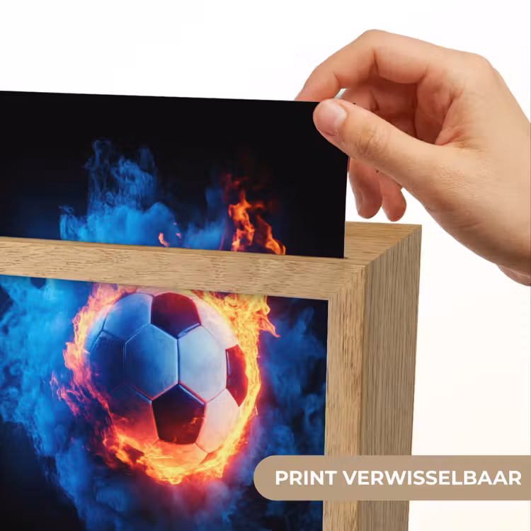 Voetbal - Vuur - IJs - Blauw Light Box met kabel (Kinderlampje) klein -USP_websiteprintNL
