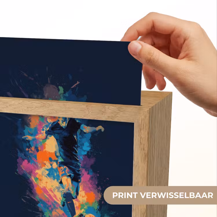 Voetballer - Bal - Kleurexplosie - Abstract Light Box met kabel (Kinderlampje) klein -USP_websiteprintNL
