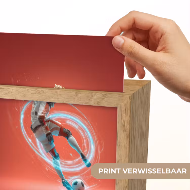 Voetballer - Bal - Lichtcirkel - Rood Light Box met kabel (Kinderlampje) klein -USP_websiteprintNL