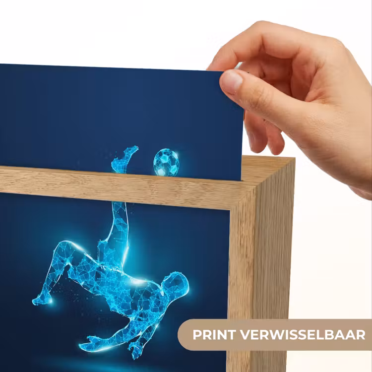 Voetballer - Blauw - Neon Light Box met kabel (Kinderlampje) klein -USP_websiteprintNL