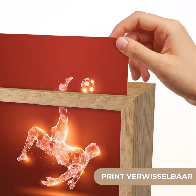 Voetballer - Omhaal - Rood - Neon Light Box met kabel (Kinderlampje) klein -USP_websiteprintNL