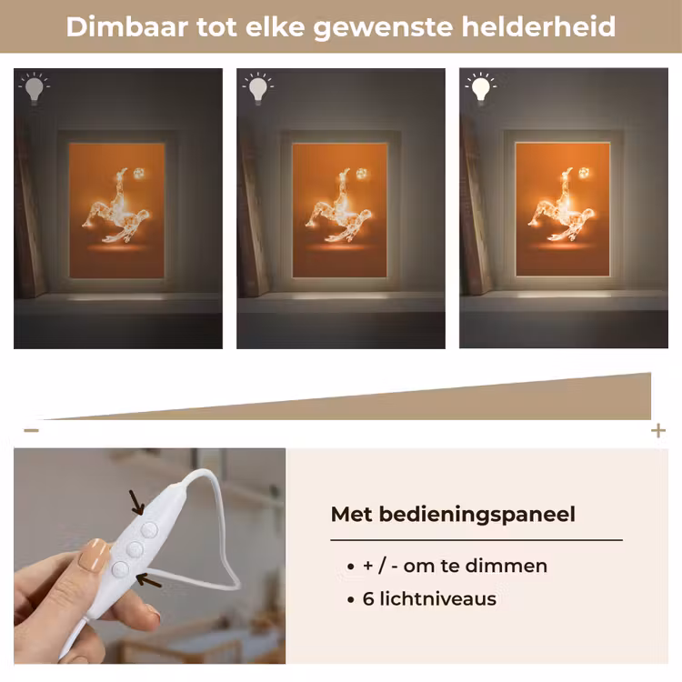 Voetballer - Oranje - Voetbal - Omhaal Light Box met kabel klein -USP_dimbaarNL