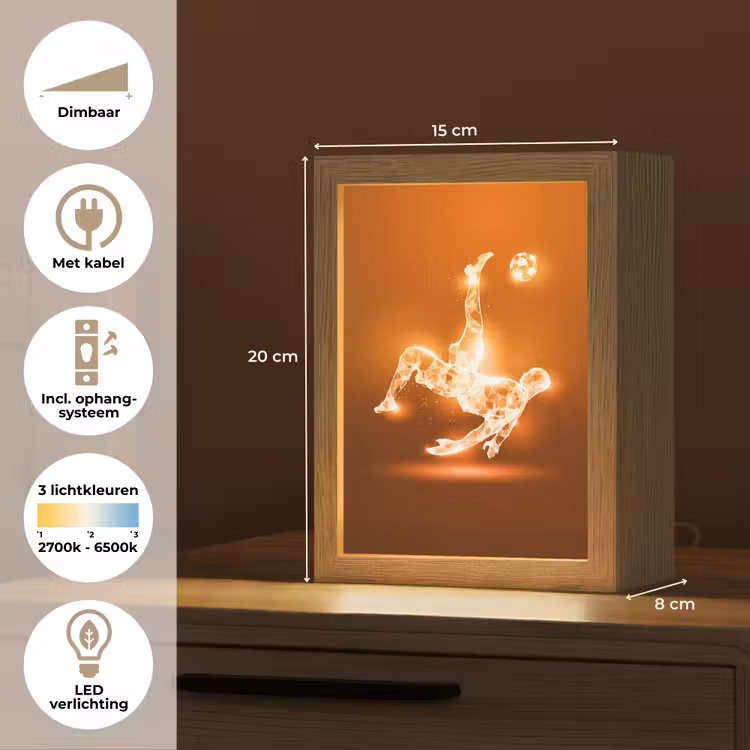 Voetballer - Oranje - Voetbal - Omhaal Light Box met kabel klein -USP_NL