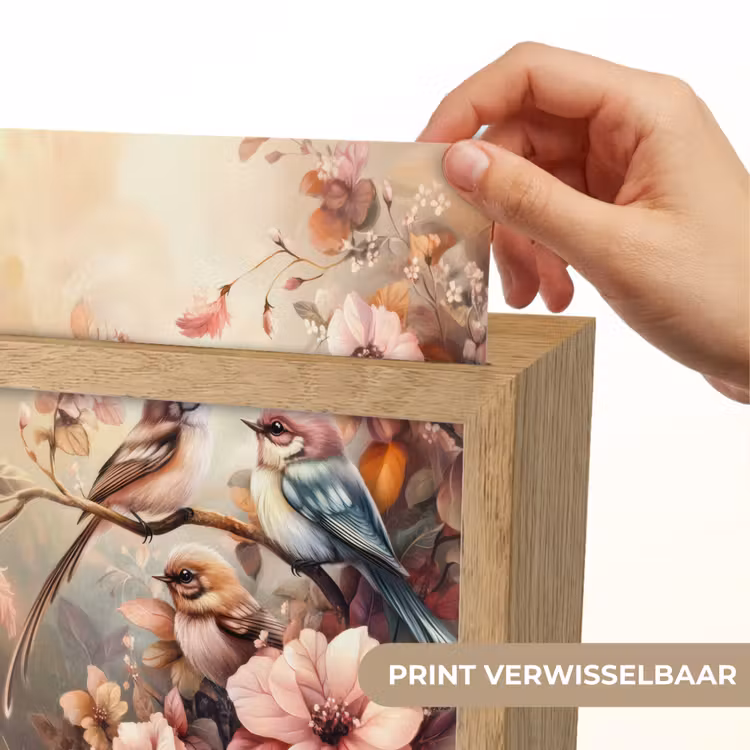 Vogels - Bloemen - Roze - Pastel Light Box met kabel (Kinderlampje) klein -USP_websiteprintNL