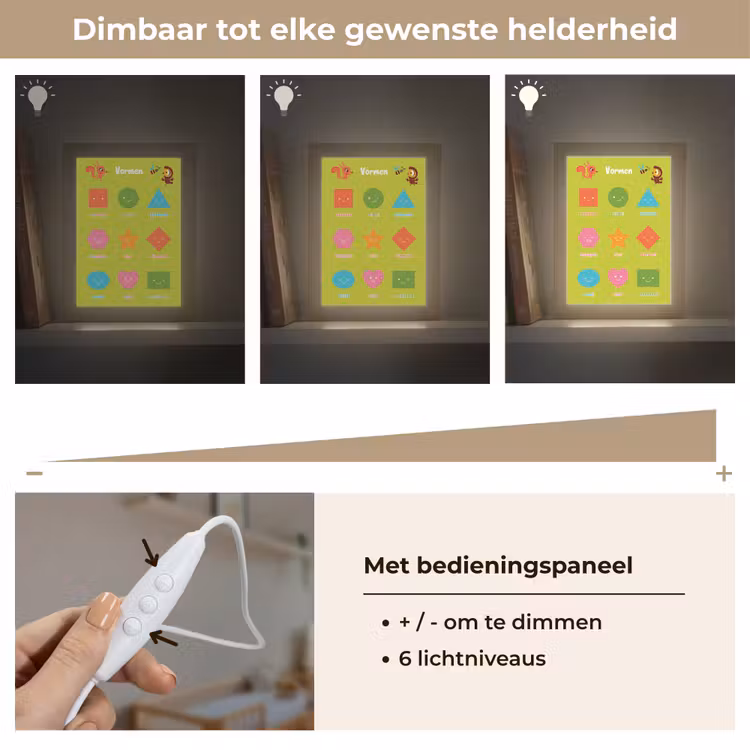 Vormen - Educatief - Leren voor kinderen - Groen Light Box met kabel klein -USP_dimbaarNL