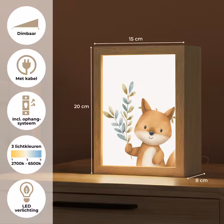 Vos - Dier - Bosdieren Light Box met kabel klein -USP_NL