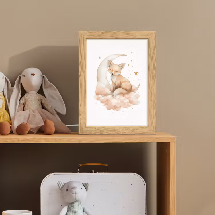 Vos - Wolken - Maan - Sterren Light Box met kabel klein -sfeer2_kind