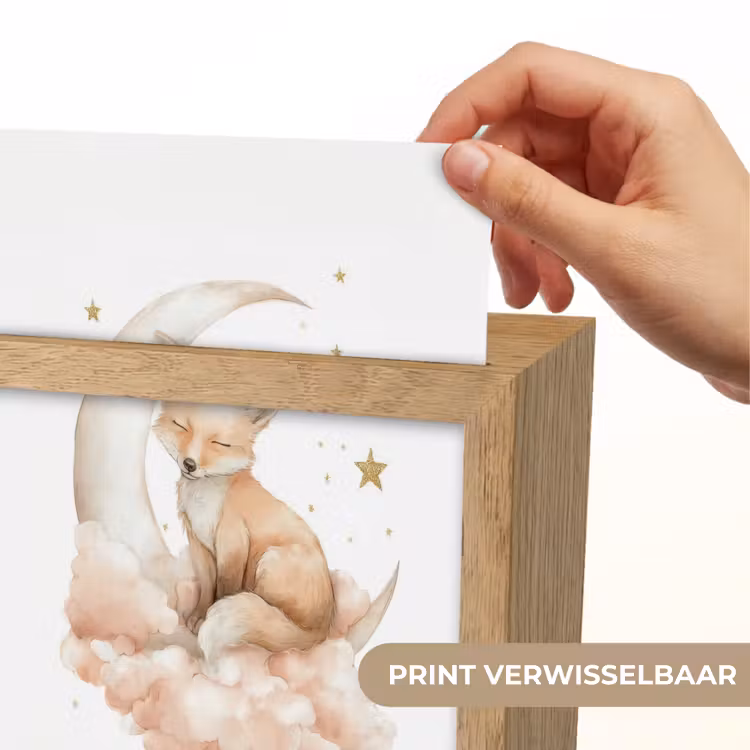 Vos - Wolken - Maan - Sterren Light Box met kabel (Kinderlampje) klein -USP_websiteprintNL