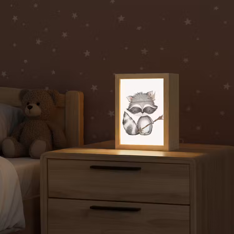 Wasbeer - Dier - Bosdieren Light Box met kabel klein -sfeer1_kind