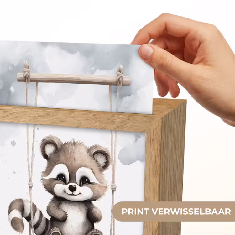 Wasbeer - Dier - Kinderen Light Box met kabel (Kinderlampje) klein -USP_websiteprintNL