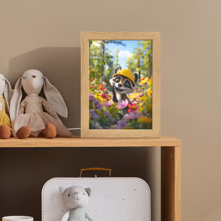 Wasbeer - Natuur - Bloemen - Bouwhelm Light Box met kabel klein -sfeer2_kind