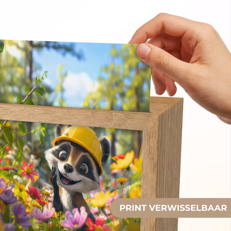 Wasbeer - Natuur - Bloemen - Bouwhelm Light Box met kabel (Kinderlampje) klein -USP_websiteprintNL
