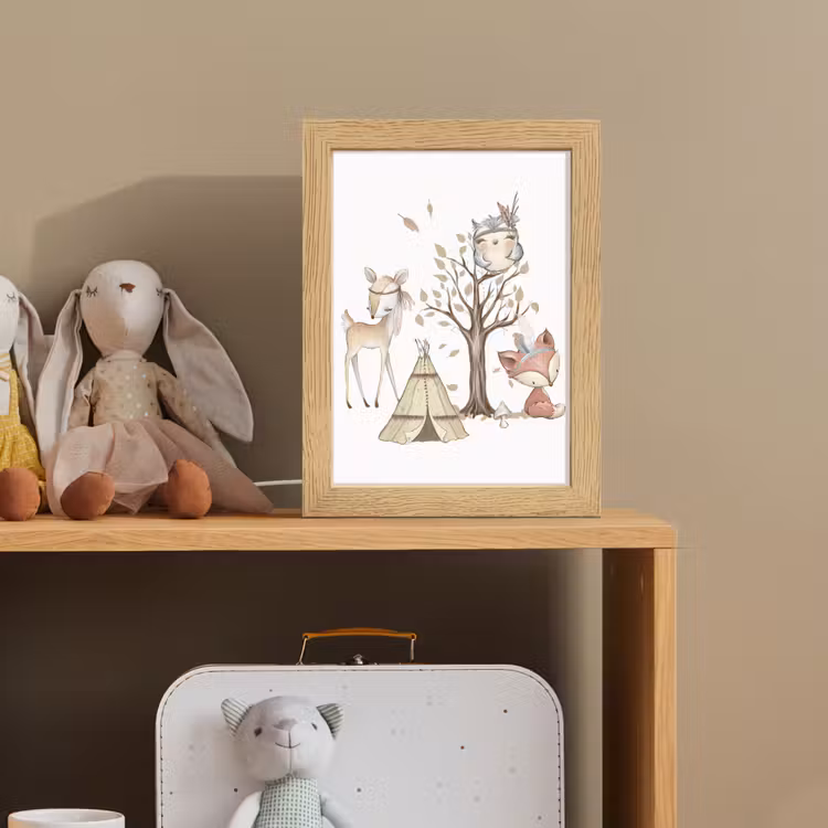 Wilde dieren - Bos - Illustratie Light Box met kabel klein -sfeer2_kind
