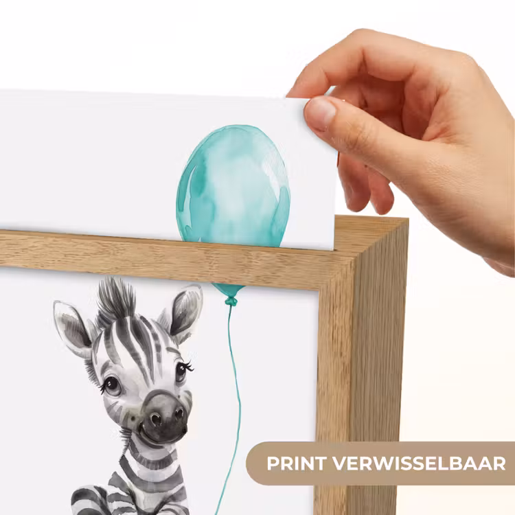 Zebra - Baby dier - Blauwe ballon Light Box met kabel (Kinderlampje) klein -USP_websiteprintNL
