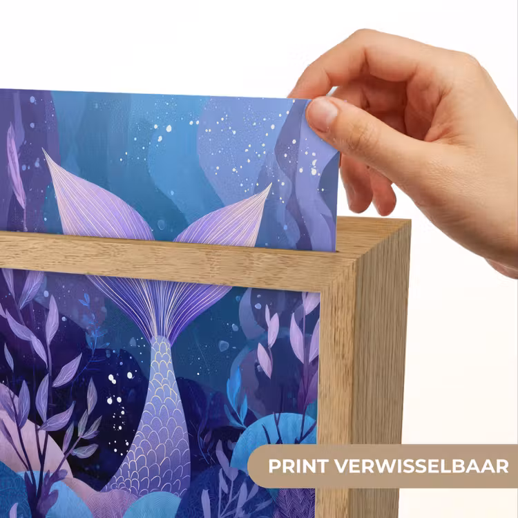Zeemeerminnenstaart - Onderwaterplanten - Paars - Blauw Light Box met kabel (Kinderlampje) klein -USP_websiteprintNL