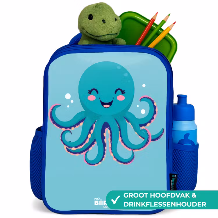 Octopus - Water - Blauw Kinderrugzak - Blauw middel -inhoud_NL