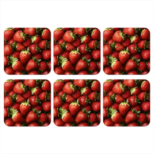 Aardbei - Fruit - Rood onderzetter kurk middel -3d