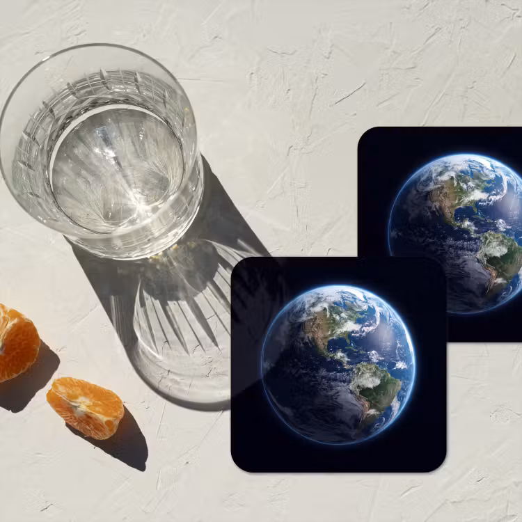 Onderzetter - Aarde - Ruimte - Kosmos - Aarde - Ruimte - Kosmos onderzetter kurk middel